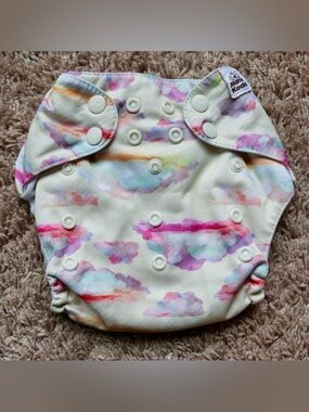 Mama Koala Watercolor Sunset Cloud One Size Pocket Cloth Diaper